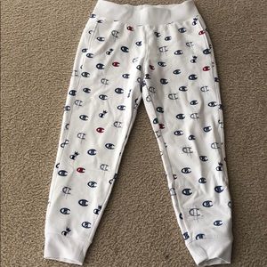 Champion Reverse Weave White Jogger Sweatpants